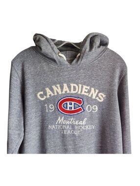 Montreal Canadiens women XL hoodie Retro Brand Official License Embroidery Grey